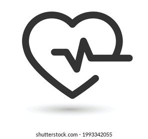 heartbeat icon on the white background