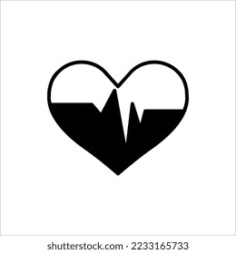 Heartbeat icon on white background.