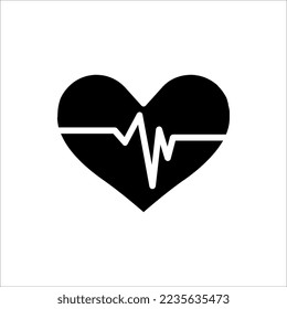Heartbeat icon on white background.