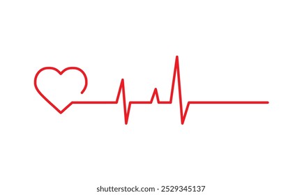 Heartbeat icon on white background. Pulse line icon.