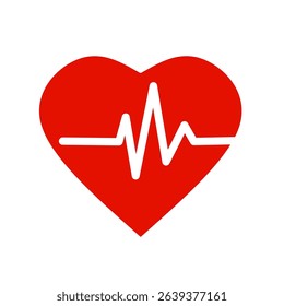 heartbeat icon on white background
