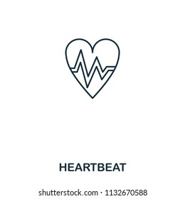 Heartbeat icon. Outline style icon design. UI. Illustration of heartbeat icon. Pictogram isolated on white. Ready to use in web design, apps, software, print and background.