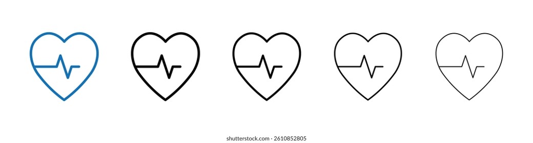 Heartbeat icon Outline vector logo for web ui