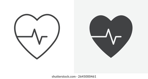 Heartbeat icon Outline vector sign