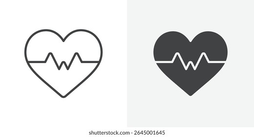 Heartbeat icon Outline vector sign