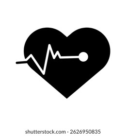  Heartbeat icon in outline vector style. Represents health, life, cardiology, and medical care. Perfect for healthcare apps, wellness platforms, medical websites, and health-related infographics.