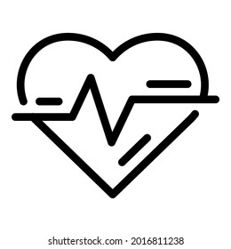 Heartbeat icon. Outline heartbeat vector icon for web design isolated on white background