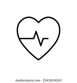 Heartbeat icon Outline vector for web ui