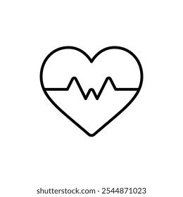 Heartbeat icon Outline vector for web ui