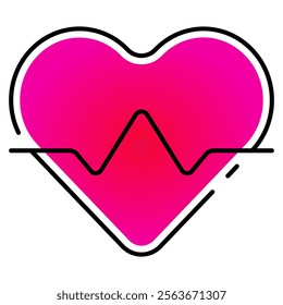 heartbeat icon outlines gradient colour style. Suitable for website design, logo, app, UI and etc. Based on the size of the icon in general, so it can be reduced.