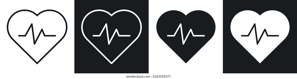 Heartbeat icon pack for app and website ui designs.