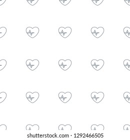 heartbeat icon pattern seamless white background. Editable line heartbeat icon. heartbeat icon pattern for web and mobile.