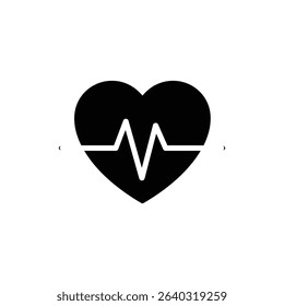 Heartbeat Icon with Pulse Line Representing Heart Rate and Cardiovascular Health