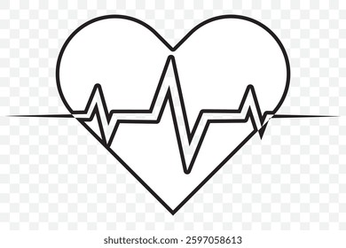 Heartbeat icon set in red and black color. Heartbeat pulse flat icon for medical apps and websites. Vector illustration. Heart vector icons. Set of heartbeat icon on isolated background. EPS 10.