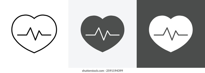 Heartbeat Icon set vector art