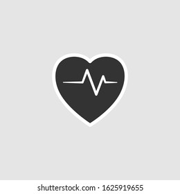 Heartbeat icon shape vector illustration. Heart pulse symbol. Love shape vector illustration. Abstract heart vector. Hearts vector outline. Hearts concept of love.