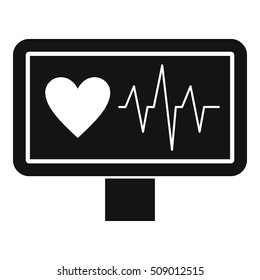 Heartbeat icon. Simple illustration of heartbeat vector icon for web