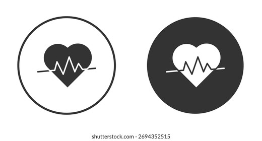 Herzschlag-Symbol. Einfache Vektorgrafik. Silhouette Icon Set.