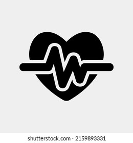 Icono de latido en estilo sólido, uso para presentación de aplicaciones móviles en sitios web