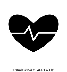 heartbeat icon
 Symbol with Heart Shape Vector Illustration Isolated on Transparent Background