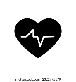 Heartbeat icon symbol illustration, Linear symbol with thin outline icon on white background. 