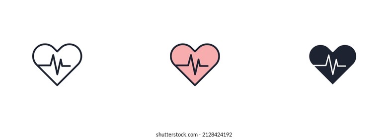 heartbeat icon symbol template for graphic and web design collection logo vector illustration