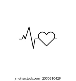 Heartbeat icon Thin line art isolated