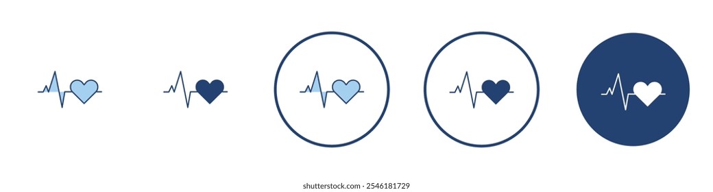 Heartbeat icon Thin line art isolated