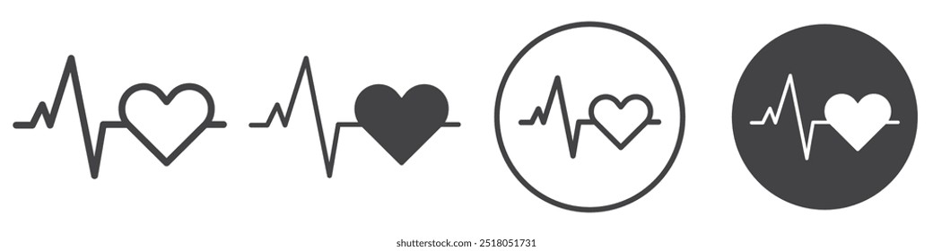 Heartbeat icon thin line illustration