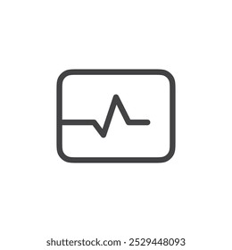 Heartbeat icon Thin outline art symbol