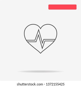 Heartbeat icon. Vector concept illustration for design.