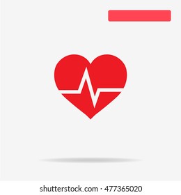 Heartbeat icon. Vector concept illustration for design.