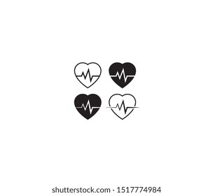 heartbeat icon vector design element logo template