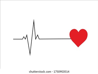 heartbeat icon vector design red