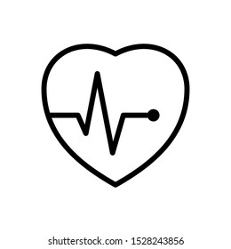 Heartbeat icon vector design template on the white background
