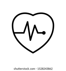 Heartbeat icon vector design template on the white background