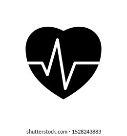 Heartbeat icon vector design template on the white background
