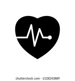 Heartbeat icon vector design template on the white background