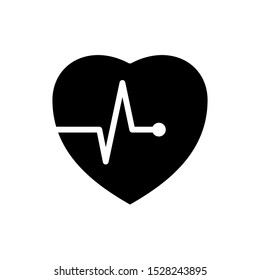 Heartbeat icon vector design template on the white background