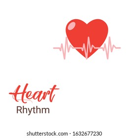 heartbeat icon vector. electro-cardiogram Line rhythm and Heart shape illustration. heart rhythm vector