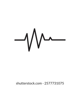 Heartbeat icon. Vector flat black linear illustration for web and app..eps