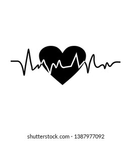 Heartbeat icon vector. flat icon in white background