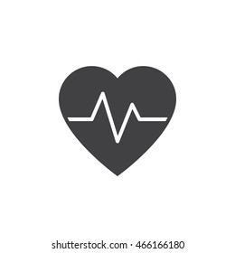 heartbeat icon vector, heart rate solid logo illustration, pictogram isolated on white