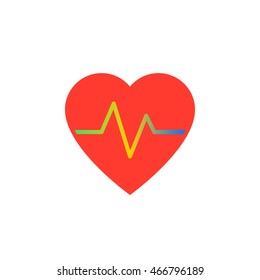 heartbeat icon vector, heart rate solid logo illustration, colorful pictogram isolated on white