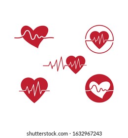 heartbeat icon vector illustration design template set