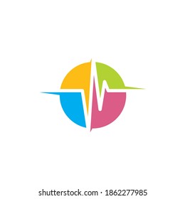 Vektorgrafik-Design-Vorlage für Herzschlag