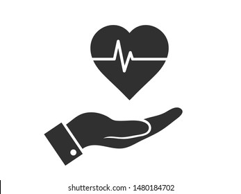 Heartbeat icon vector illustration EPS 10. Heart, pulse symbol
