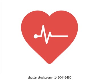Heartbeat icon vector illustration EPS 10. Heart, pulse symbol