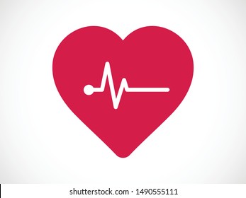 Ilustración vectorial de icono de latido EPS 10. Corazón, símbolo de pulso