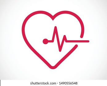 Heartbeat icon vector illustration EPS 10. Heart, pulse symbol